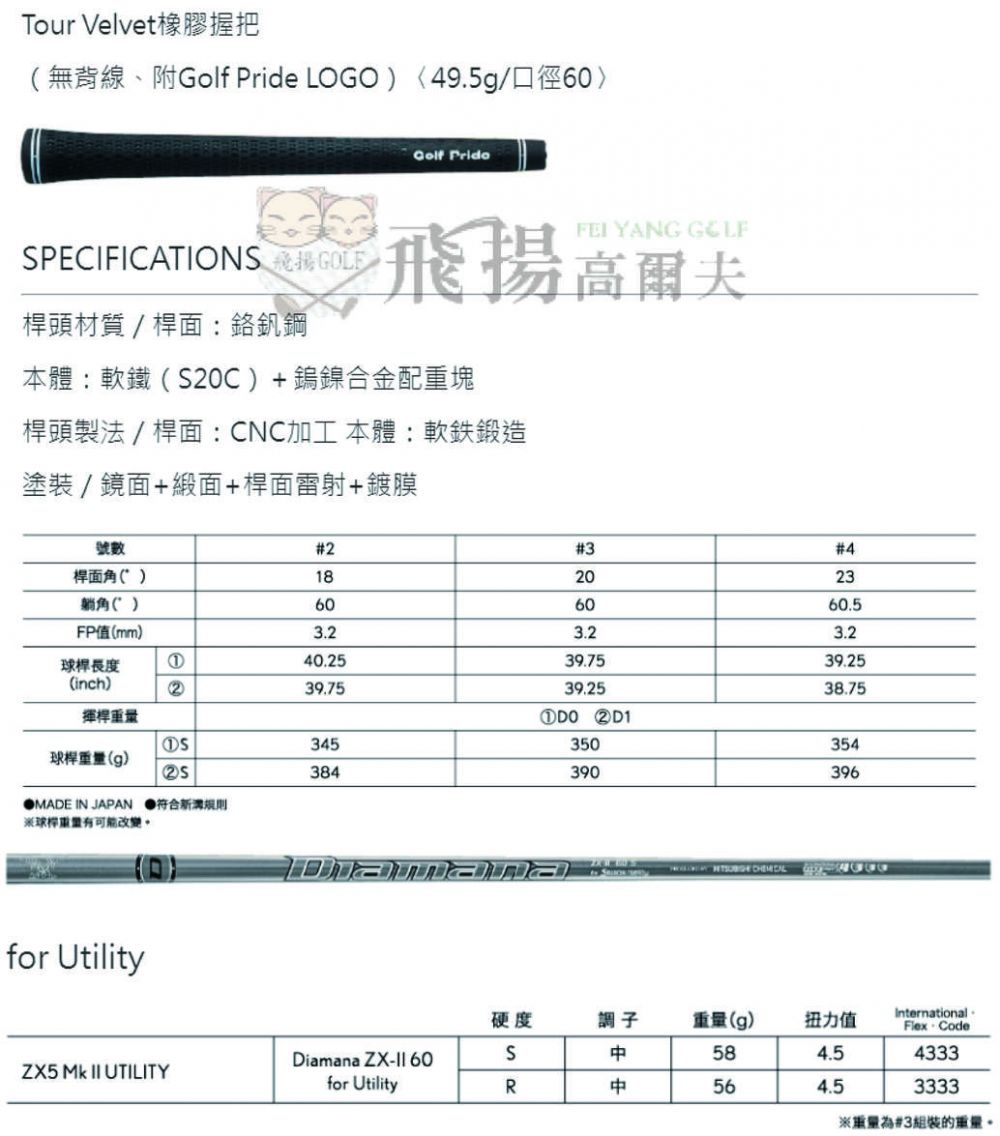 飛揚高爾夫】SRIXON ZX Mk II UTILITY 長鐵(有左手),鐵桿,高爾夫